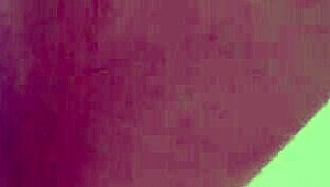 Natural busty redhead masturbates closeup with clear dildo!