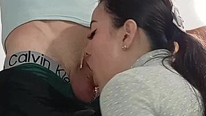 Deep blowjob ends with cum on face