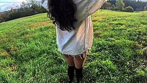 i walk and strip naked in nature, neighbors see my dripping pussy