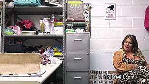 Busty milf feels deep drilling pleasure on office desk