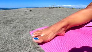 juicy booty babe teases on the beach with seductive moves