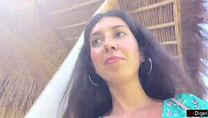 Cumwalk in public cafe while eating pasta carbonara with sperm on face