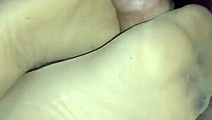 homemade video featuring feet in sheer nylons for a relaxing touch