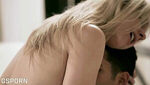 does this romantic couple with big tits blonde milf enjoy hot sensual sex?