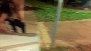 Look at this slutty whore giving in the public square