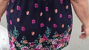 i follow and lift skirt of chubby milf on street