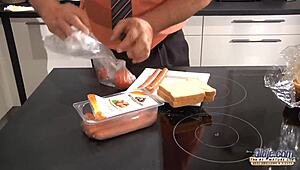 sexy teen 18+ blows grandpa then rides his cock and swallows cum.