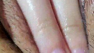 masturbating alone at home, fingering pussy to orgasm