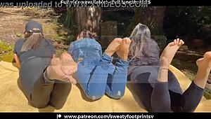 i take off sweaty shoes socks cableway medellin latina group outdoor 3 some public fetish feet part 2