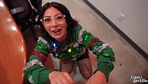 Big Titty Latina Coworker Fucks At Office Christmas Party