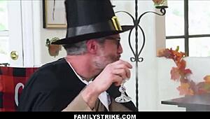 hot family thanksgiving dinner groupsex with stepmom stepson stepdaughter stepdad - who wants to join?