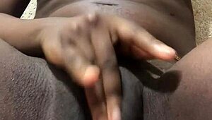 Horny babe intensely masturbates her wet pussy to orgasm