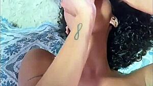 Skinny Busty Latina Rides Hard in Reverse Cowgirl and Deepthroat with Cumshot.