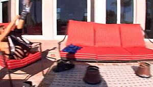 bts with erik everhard, julia bond and rita faltoyano showing off big asses