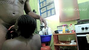 want to see hot blowjob in kitchen? clothes ripped, gaping ass