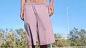 pretty brunette teacher in homemade workout with husband