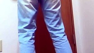 i had to pee in my jeans because my brother was using the bathroom