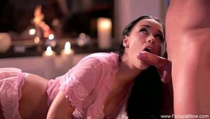 does my brunette girlfriend swallow after sucking by the fire?