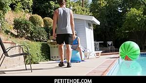 Petitehoe Lily Glee Can't Resist Fitness Instructor's Huge Cock