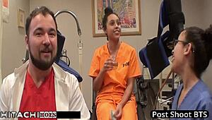 Freshman Mia Sanchez Receives Mandatory Hitachi Orgasm From Nurse With Gloves