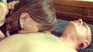 this bbw granny carmen is an amazing cocksucking cum swallower licking and sucking amateur cock 😋