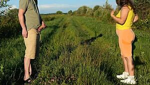 Outdoors risky sex with a random nymphomaniac stranger