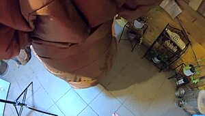 smoking milf with cum on jacket for husband