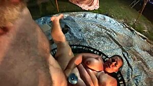 wild outdoor sex toy fun with juicy bbw milf 😈