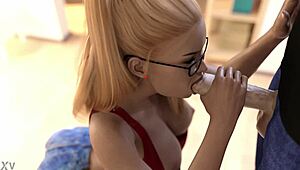 that hot blonde sucks a big dick and fills her mouth with cum.