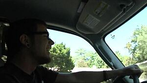 Brunette teen blowjob and fuck with gaping shaved pussy