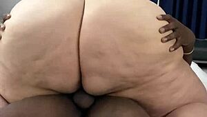 bbw rides big black cock hard with her fat ass bouncing 😘