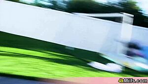 Sporty golddigger stepmom gets her first ever outdoor activity and seems to enjoy it