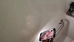 Intense emotions surge during public shower blowjob with my hot wife, her wet lips gripping my huge cock passionately