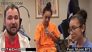 Freshman Mia Sanchez Receives Mandatory Hitachi Orgasm From Nurse With Gloves