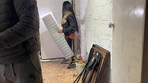 step mom unexpected suck step son construction worker he cum in mouth