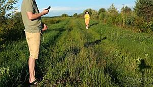 Outdoors risky sex with a random nymphomaniac stranger