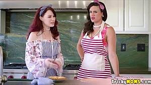 Busty Housewives Having A Cooking Show With Creampie Menu
