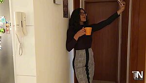 Curvy Latina Babe With Small Tits Bends Over For Amateur Orgasm And Ass Fucking At Work