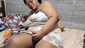 Futanari Stepmother Gets Help Masturbating From Stepson