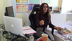 Curvy Latina Babe With Small Tits Bends Over For Amateur Orgasm And Ass Fucking At Work