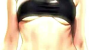 Leticia poses as a sexy model in bikini