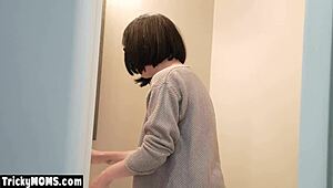 Desperate milf stepmom Olive Glass steals seeds in taboo roleplay 😈