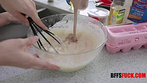 do these three hot teens shake their booties while getting banged in the kitchen?