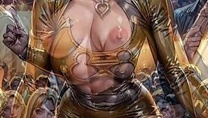 Ai generated blonde flashes pussy in nightclub 😏