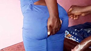 sexy ebony babe take hot bbc in doggy style, muff diving and ass bent over 😍