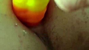 rainbow dildo stretches anal hole wide 😏