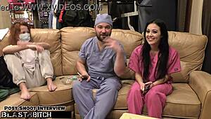 become nurse as blaire celestes mouth gets blasted with huge load of cum