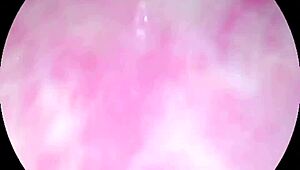 Camera deep inside of the wet pussy and captured the intense female orgasm