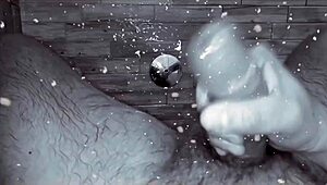 Home Alone Christmas Cumshot With Huge Cock