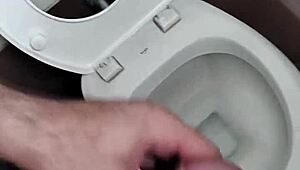 masturbating in public bathroom!